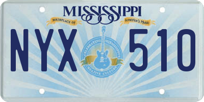 MS license plate NYX510