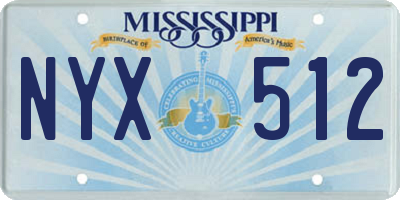 MS license plate NYX512