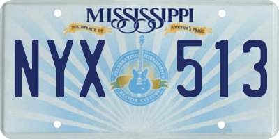 MS license plate NYX513