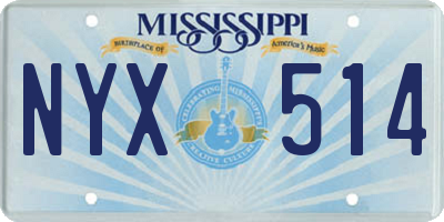 MS license plate NYX514