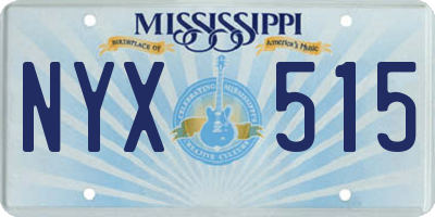 MS license plate NYX515