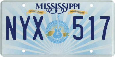 MS license plate NYX517