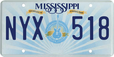 MS license plate NYX518