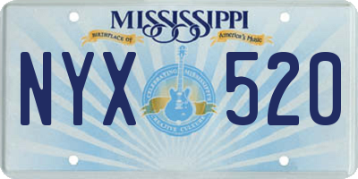 MS license plate NYX520