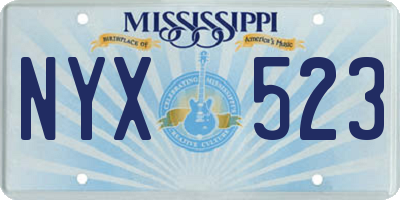 MS license plate NYX523