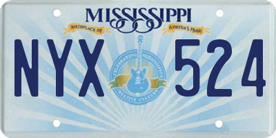 MS license plate NYX524