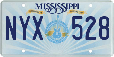 MS license plate NYX528