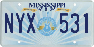 MS license plate NYX531
