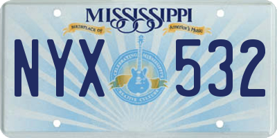 MS license plate NYX532