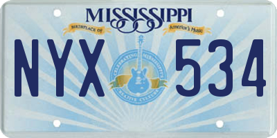 MS license plate NYX534