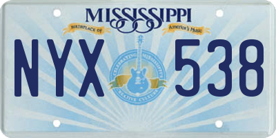 MS license plate NYX538