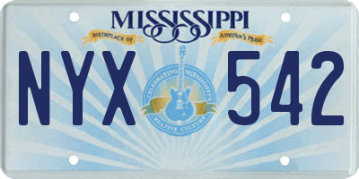MS license plate NYX542