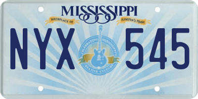 MS license plate NYX545