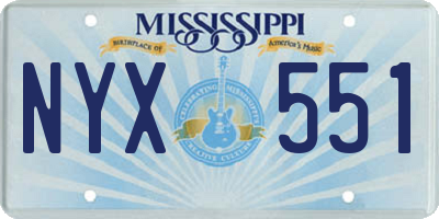 MS license plate NYX551