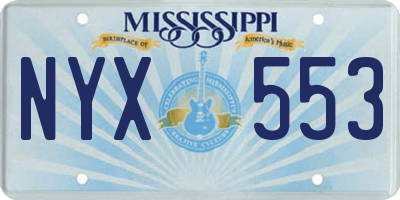 MS license plate NYX553