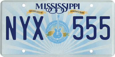 MS license plate NYX555