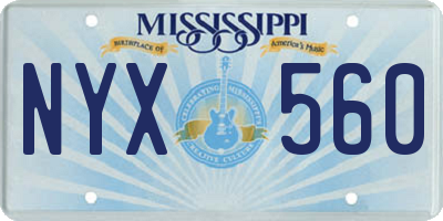MS license plate NYX560
