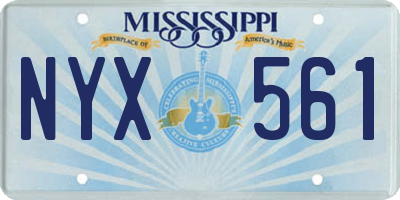 MS license plate NYX561