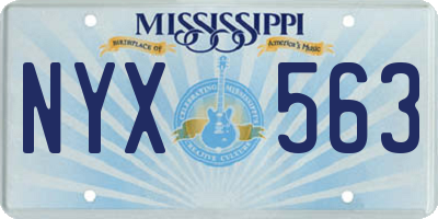 MS license plate NYX563