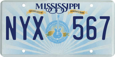 MS license plate NYX567