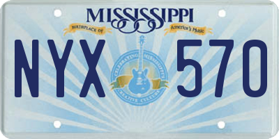 MS license plate NYX570
