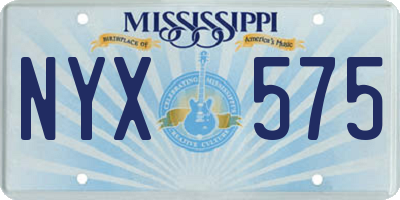 MS license plate NYX575