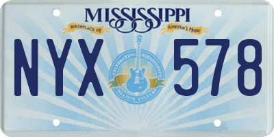 MS license plate NYX578