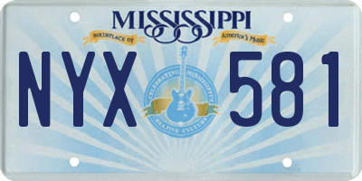MS license plate NYX581