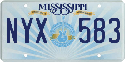 MS license plate NYX583