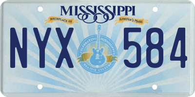 MS license plate NYX584