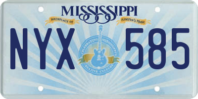 MS license plate NYX585