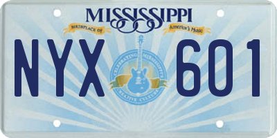 MS license plate NYX601