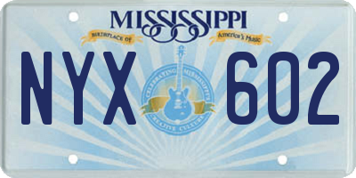 MS license plate NYX602