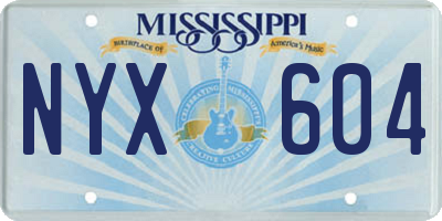 MS license plate NYX604