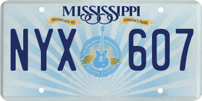 MS license plate NYX607