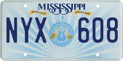 MS license plate NYX608