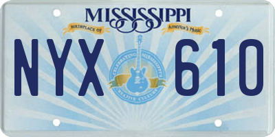 MS license plate NYX610