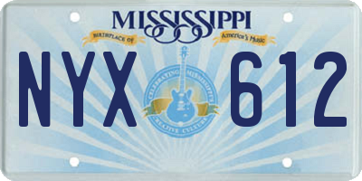 MS license plate NYX612