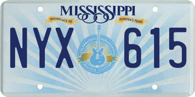MS license plate NYX615