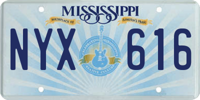 MS license plate NYX616