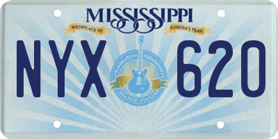 MS license plate NYX620