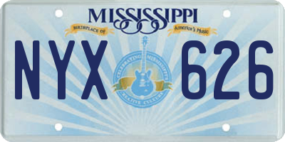 MS license plate NYX626