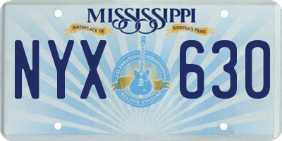 MS license plate NYX630