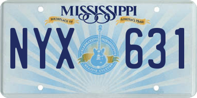MS license plate NYX631