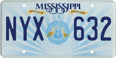 MS license plate NYX632