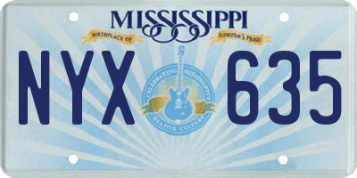 MS license plate NYX635