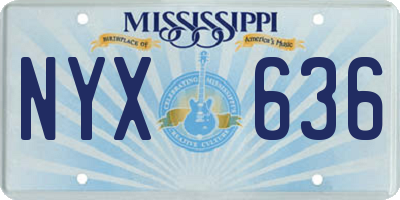 MS license plate NYX636