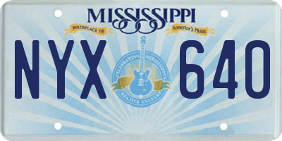 MS license plate NYX640