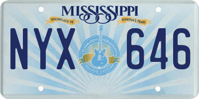 MS license plate NYX646
