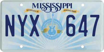 MS license plate NYX647